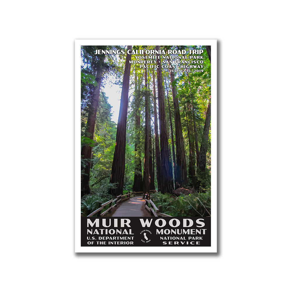 Muir woods national monument poster wpa style