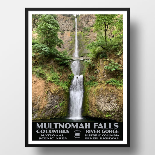 Columbia River National Scenic Area Poster-WPA (Multnomah Falls)