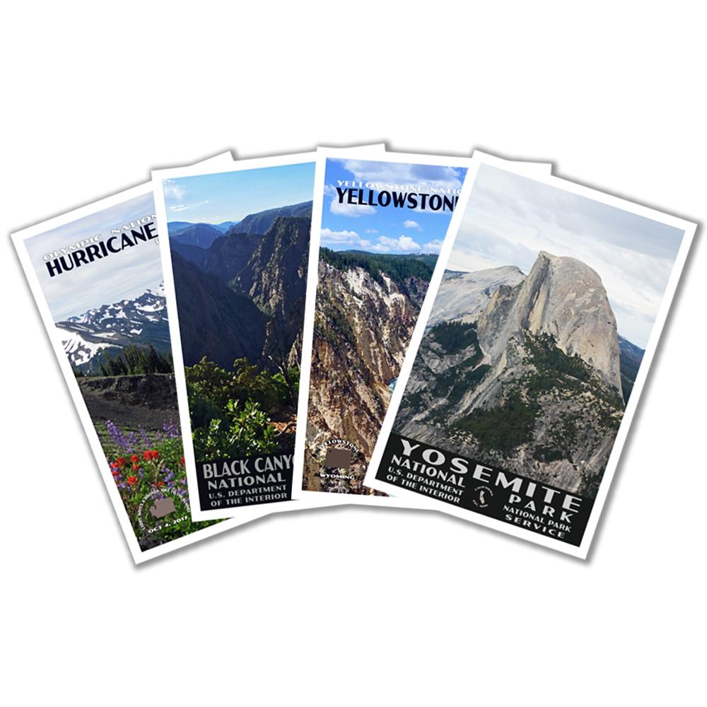 Postcard selection, set of 4 national parks
