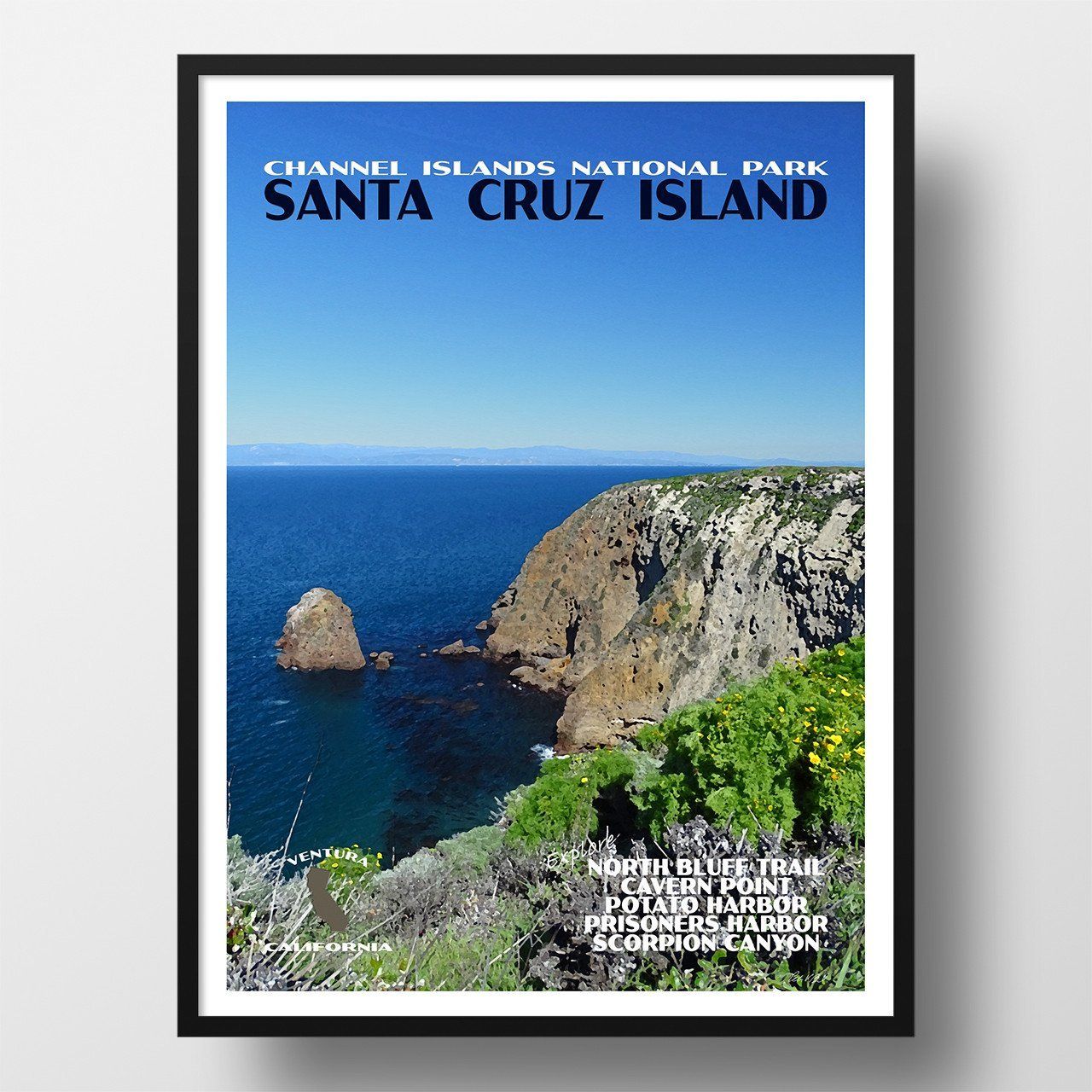 Channel Islands National Park Poster-Santa Cruz Island