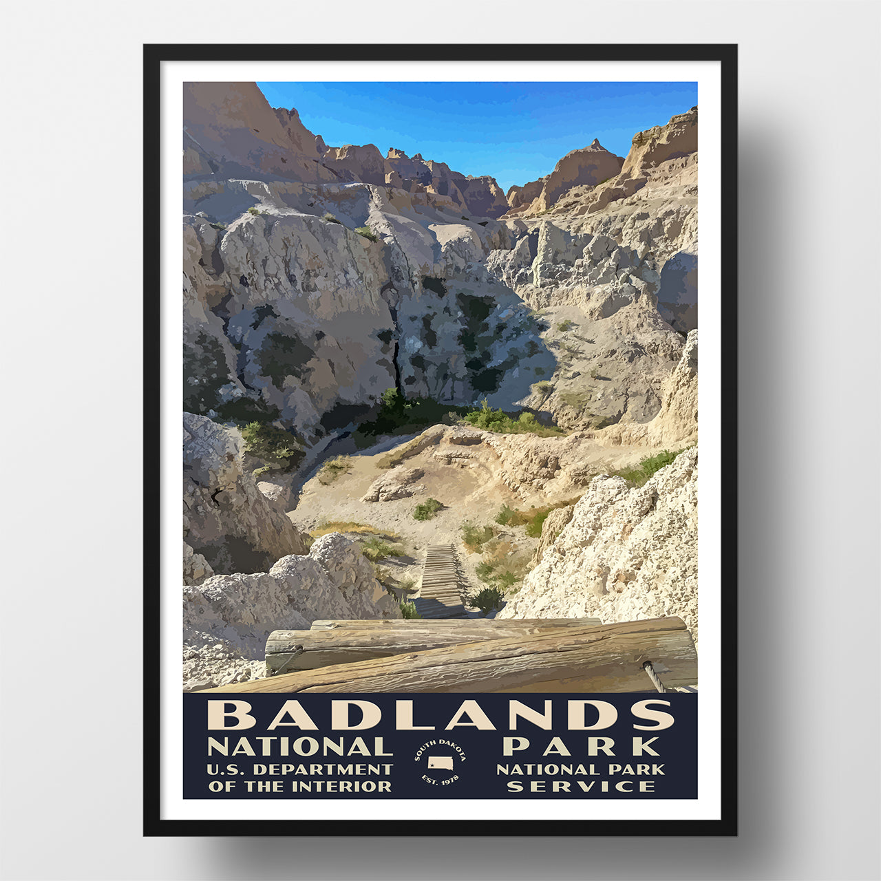 Badlands National Park WPA Poster, Notch Trail