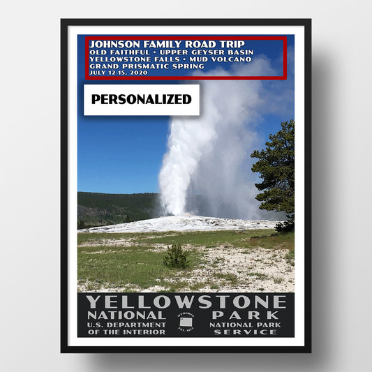 Yellowstone National Park Poster, personalized