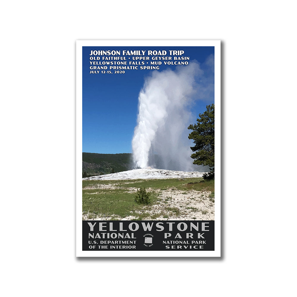 Yellowstone National Park Poster, personalized