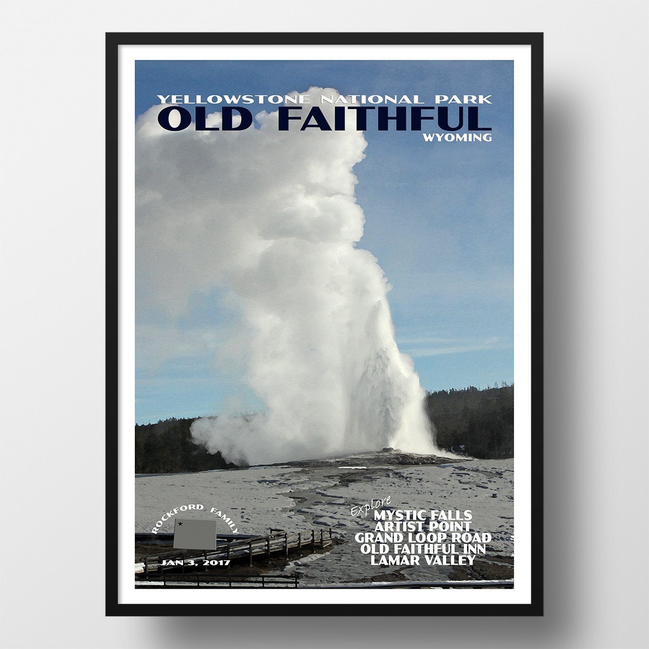 Yellowstone National Park Poster-Old Faithful (Personalized)