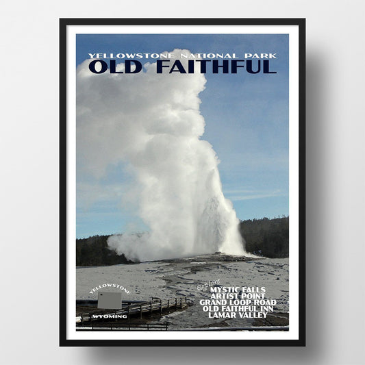 Yellowstone National Park Poster-Old Faithful