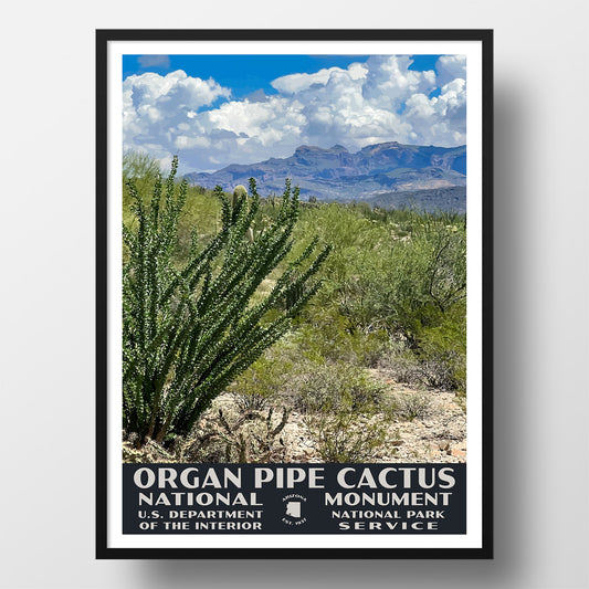 Organ Pipe Cactus National Monument Poster-WPA (Ajo Mountain Range)