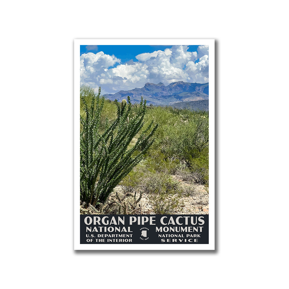 Organ Pipe Cactus National Monument Poster-WPA (Ajo Mountain Range)