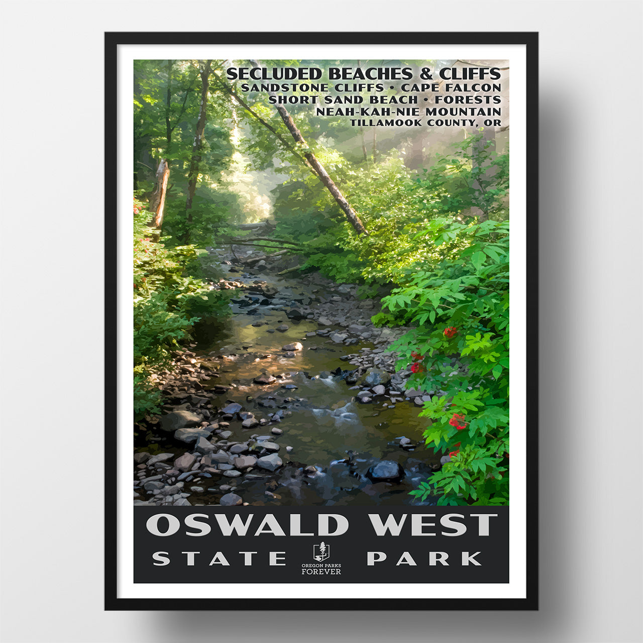 Oswald West State Park Poster - WPA (Morning Light) - OPF