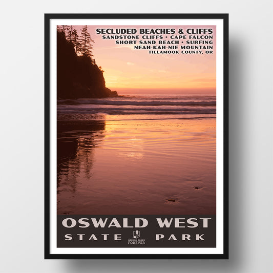 Oswald West State Park Poster - WPA (Short Sands Beach) - OPF