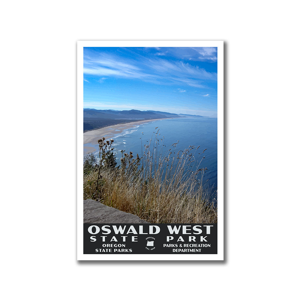 Oswald West State Park Poster-WPA (Manzanita Bay)