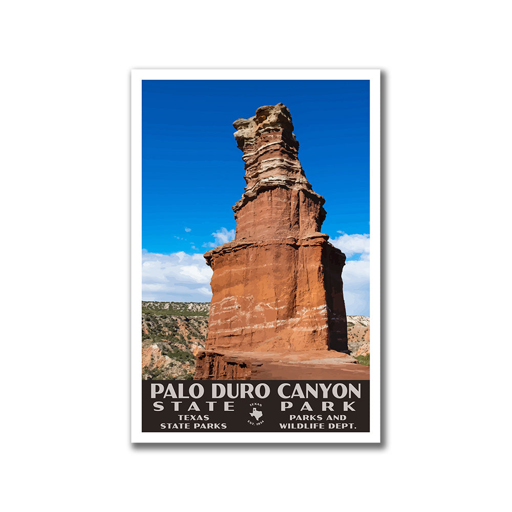 Palo Duro Canyon State Park Poster-WPA (Lighthouse Blue Sky)