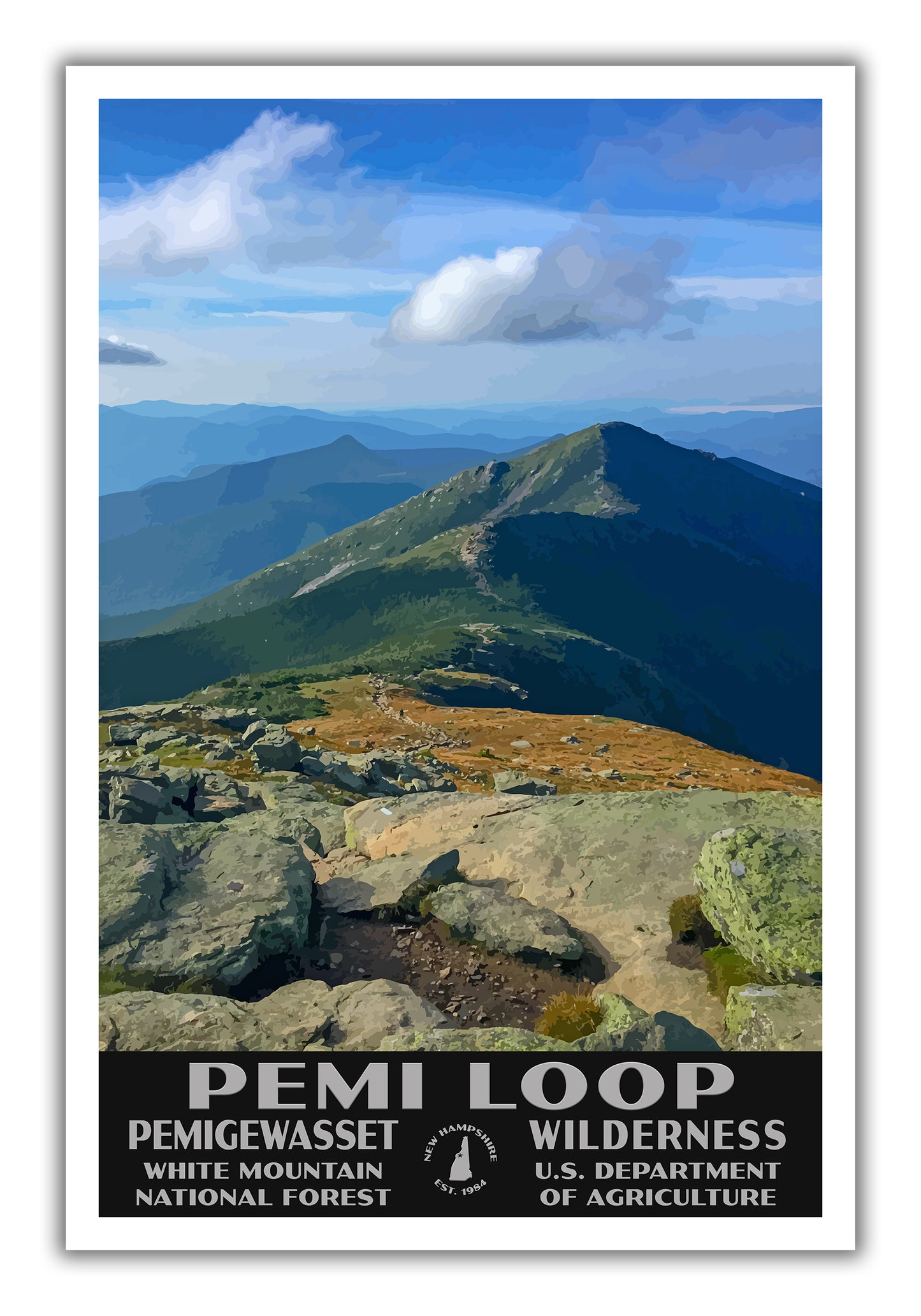 Pemi Loop (Franconia Ridge Image) Poster - WPA