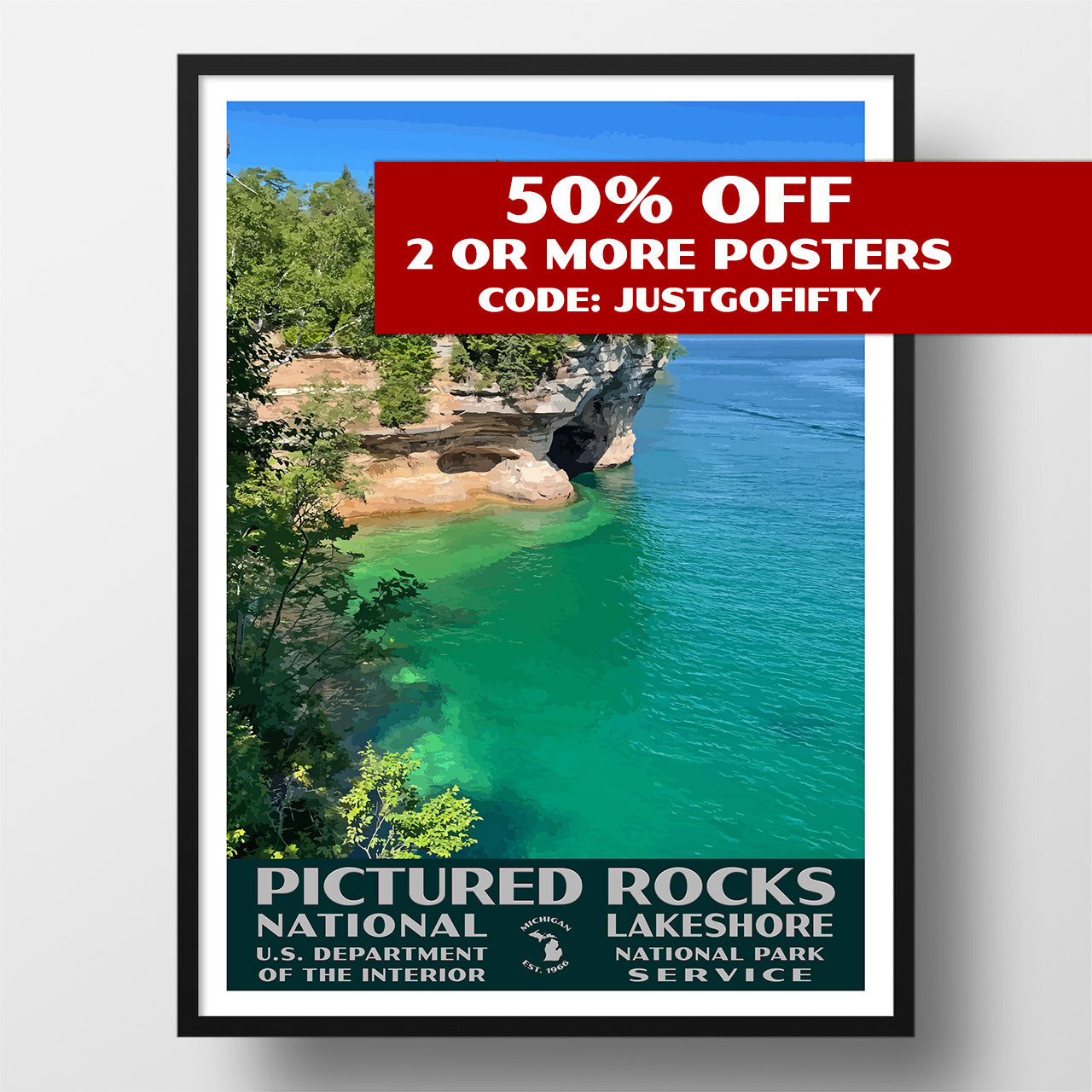 pictured rocks national lakeshore poster