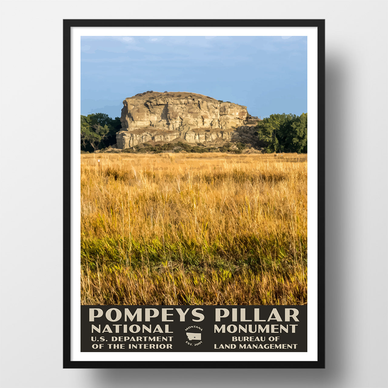 Pompeys Pillar National Monument Poster-WPA (Pillar View)