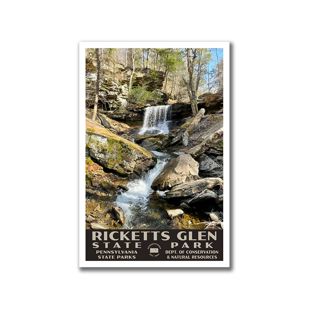 Ricketts Glen State Park Poster - WPA (Waterfall)