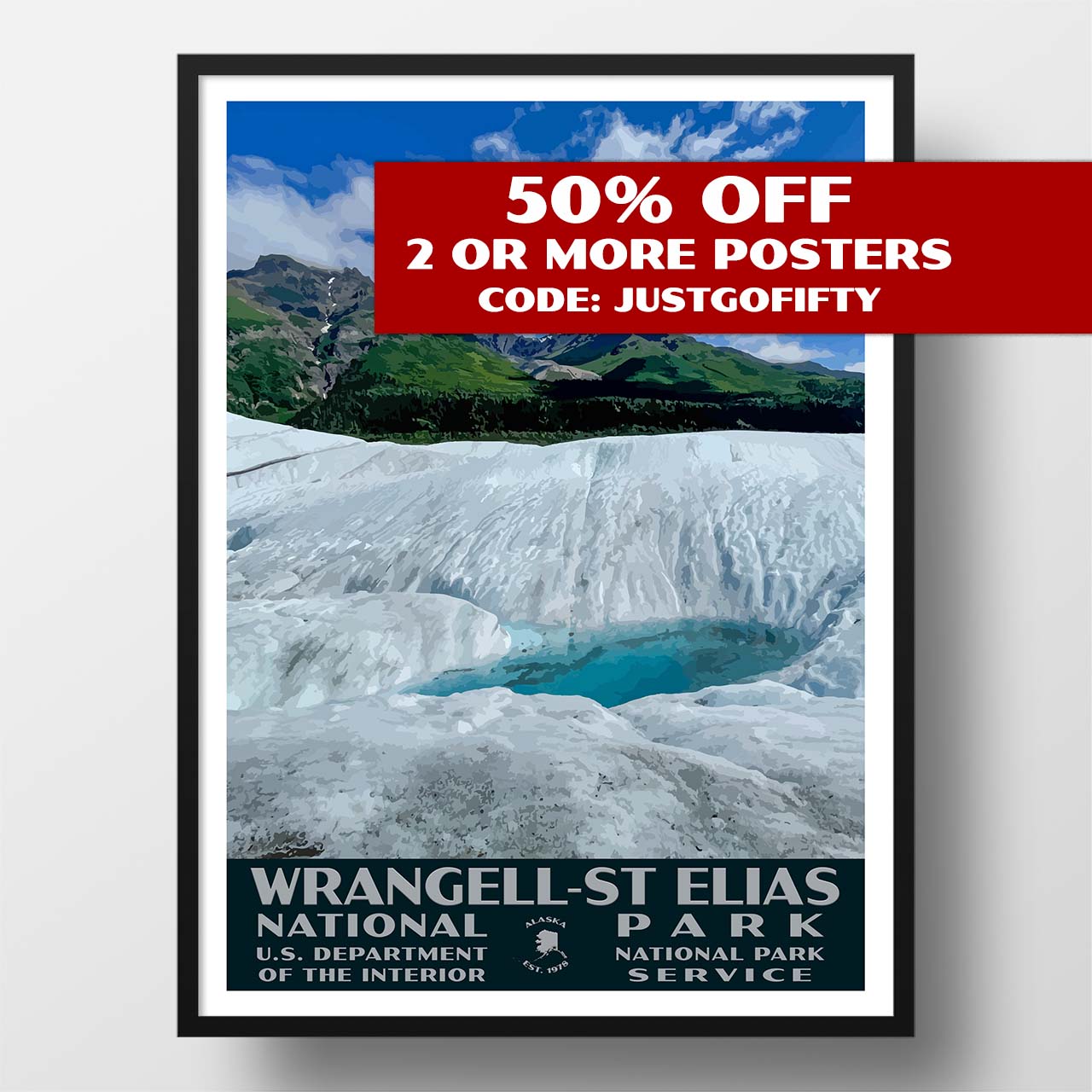 Wrangell St Elias Poster Root Glacier
