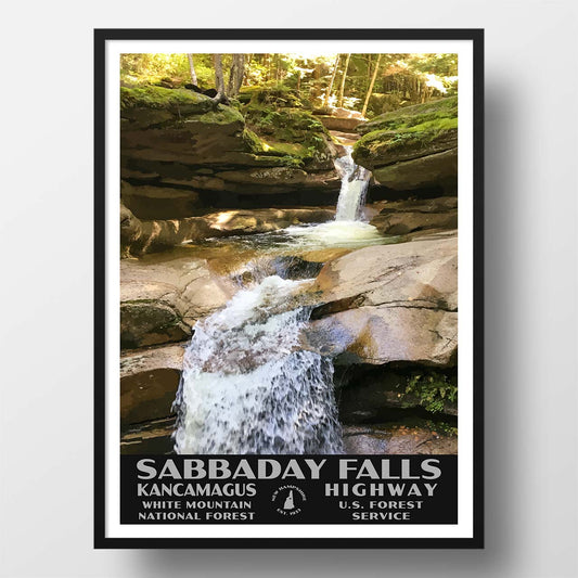 White Mountain National Forest Poster - WPA (Sabbaday Falls)