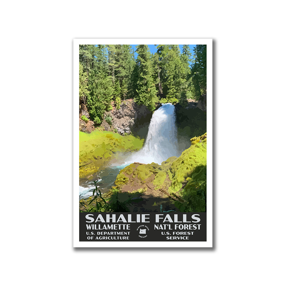 Sahalie Falls Willamette National Forest Poster