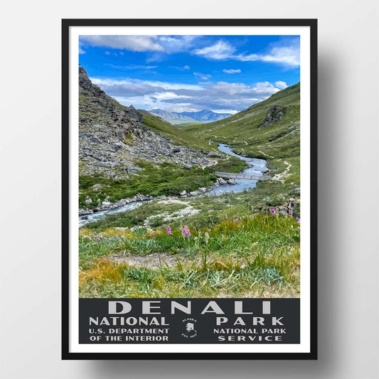 Denali National Park Poster-WPA (Savage River)