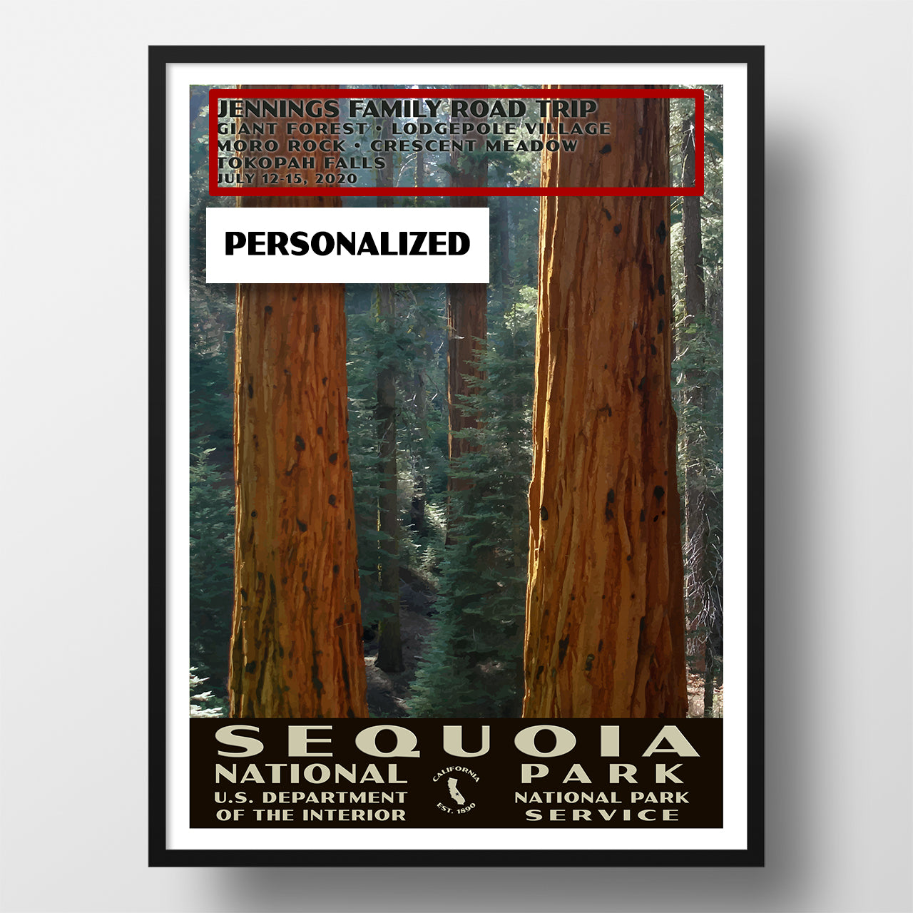 Sequoia National Park Poster, WPA Style, Grant Grove