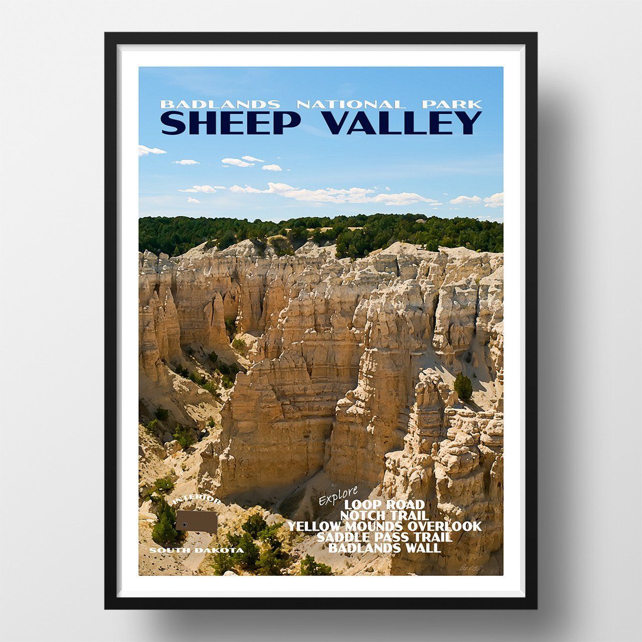 Badlands National Park Poster-Sheep Valley