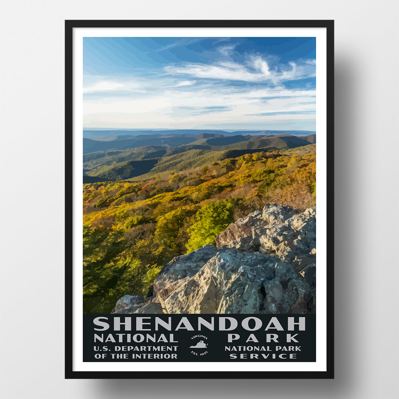 Shenandoah national park poster wpa style