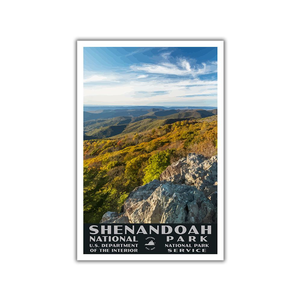Shenandoah National Park Poster-WPA (Bearfence Mountain)