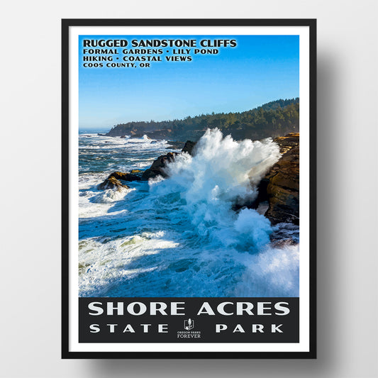 Shore Acres State Park Poster - WPA (Daytime Waves) - OPF