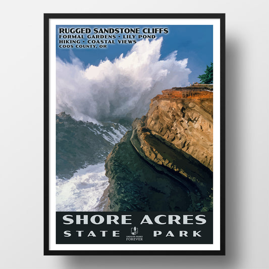 Shore Acres State Park Poster - WPA (Blockbuster Waves) - OPF