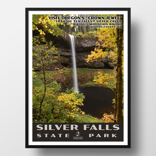 Silver Falls State Park Poster - WPA (Silver Falls in the fall) - OPF