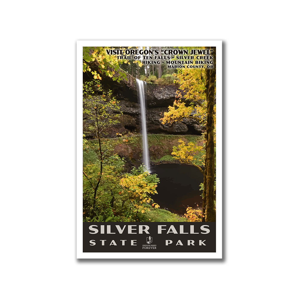 Silver Falls State Park Poster - WPA (Silver Falls in the fall) - OPF