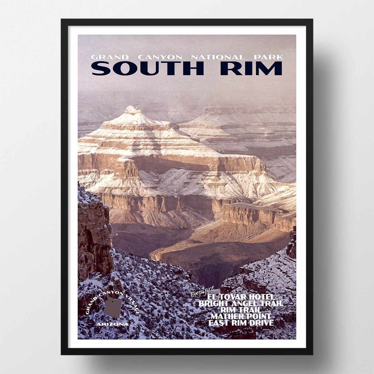 Grand Canyon National Park Poster-South Rim in the Snow – Just Go ...