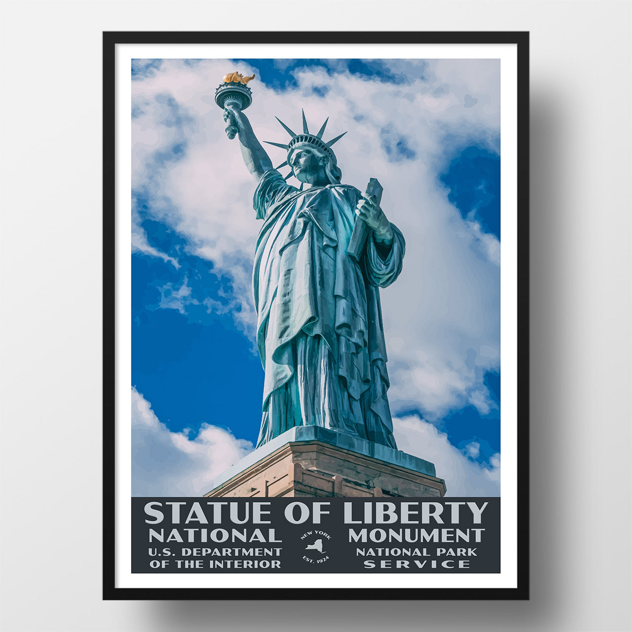 Statue of Liberty National Monument Poster-WPA (Side View) – Just