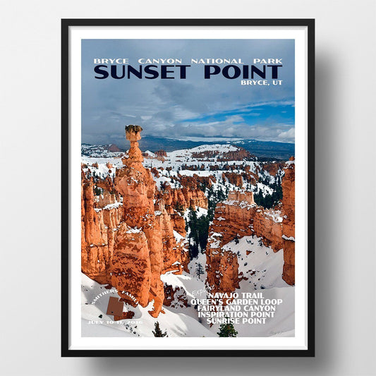 Bryce Canyon National Park Poster-Sunset Point in Winter (Personalized)