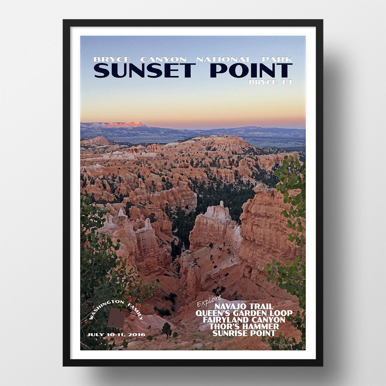 Bryce Canyon National Park Poster-Sunset Point (Personalized)