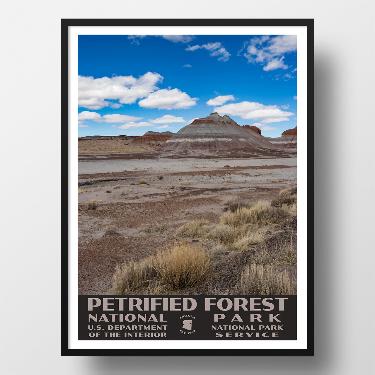 Petrified Forest National Park Poster of the Teepees (WPA Style)