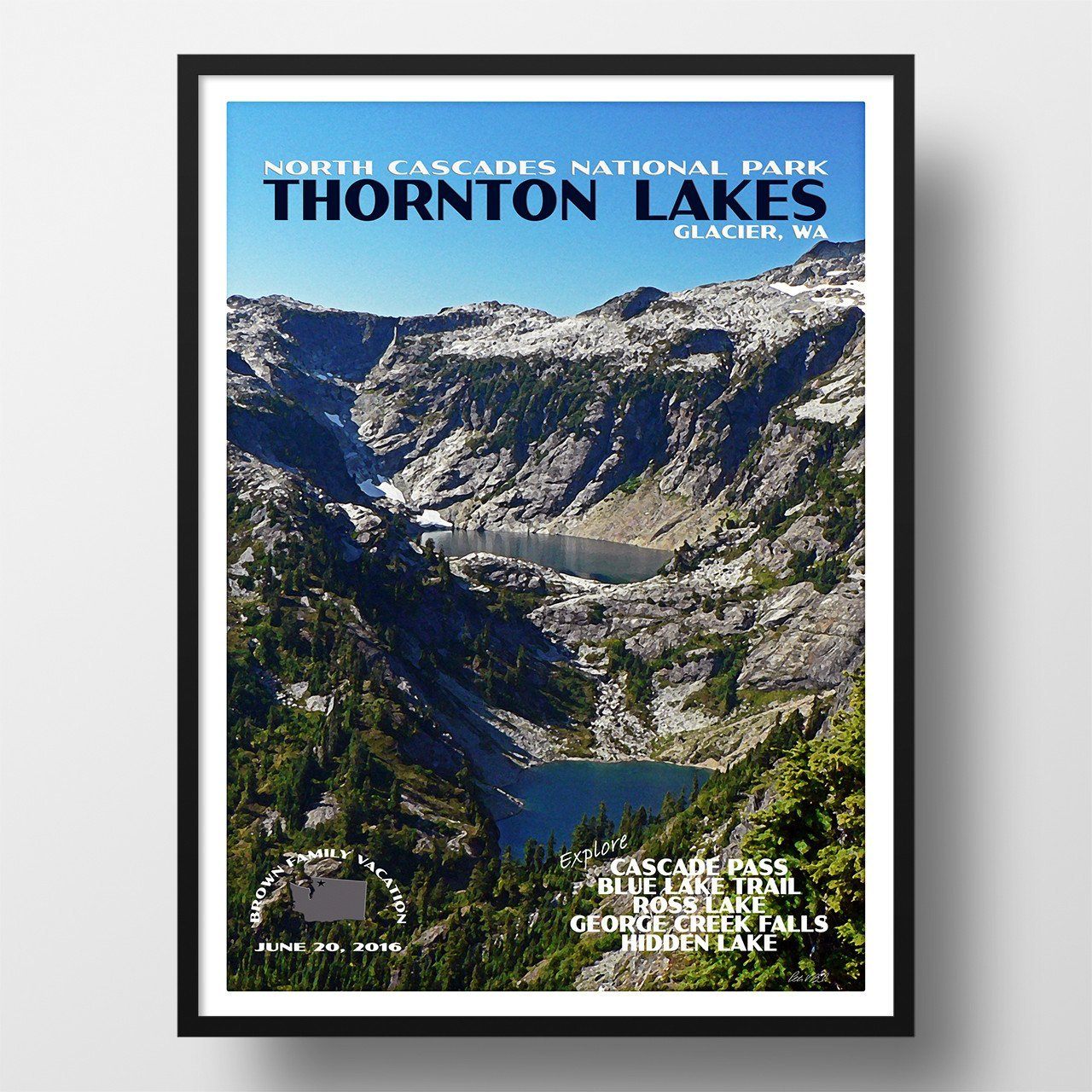 North Cascades National Park Poster-Thornton Lakes (Personalized)