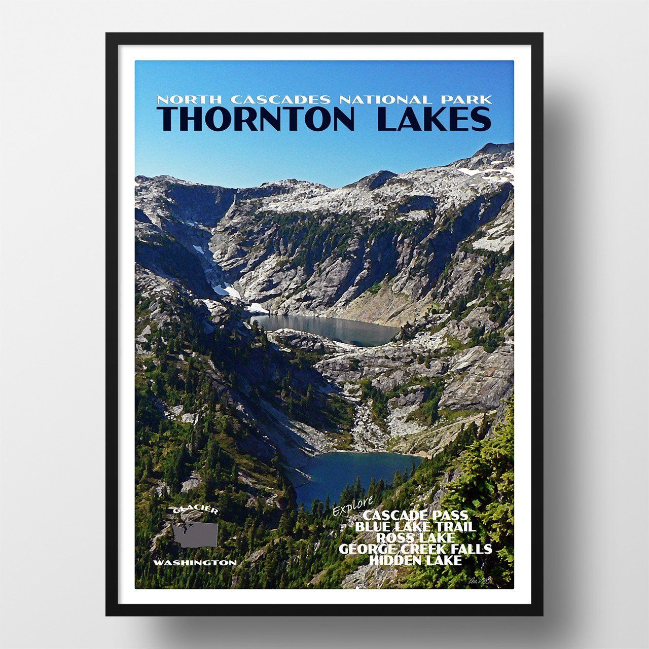 North Cascades National Park Poster-Thornton Lakes