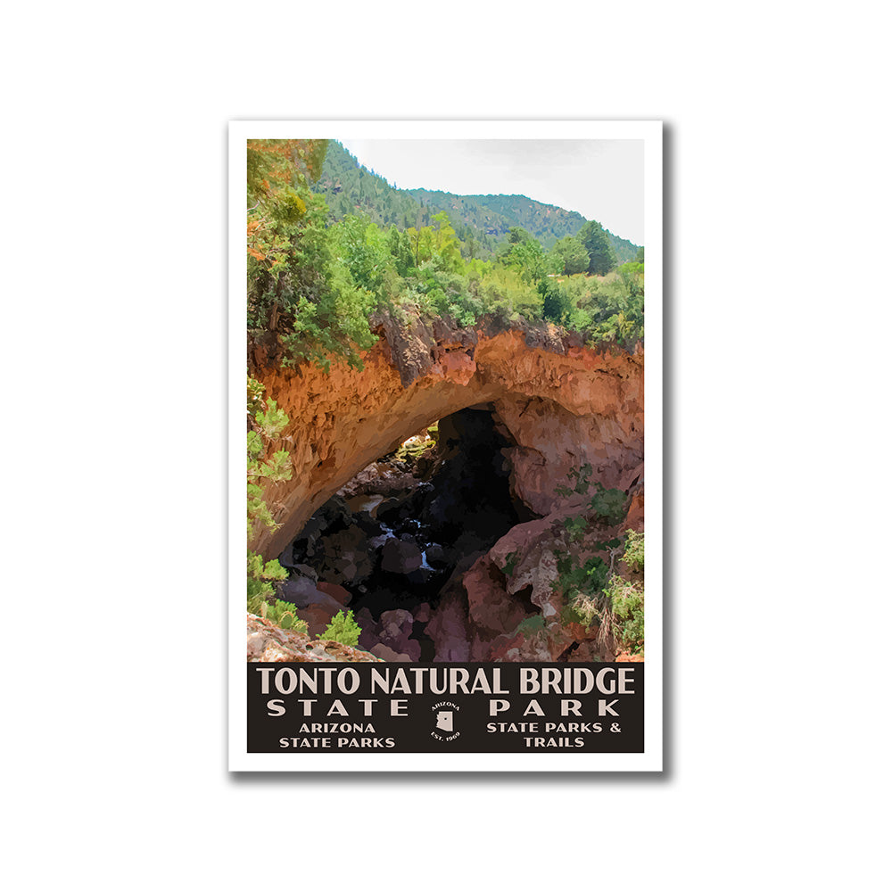Tonto Natural Bridge State Park Poster-WPA (Bridge View)