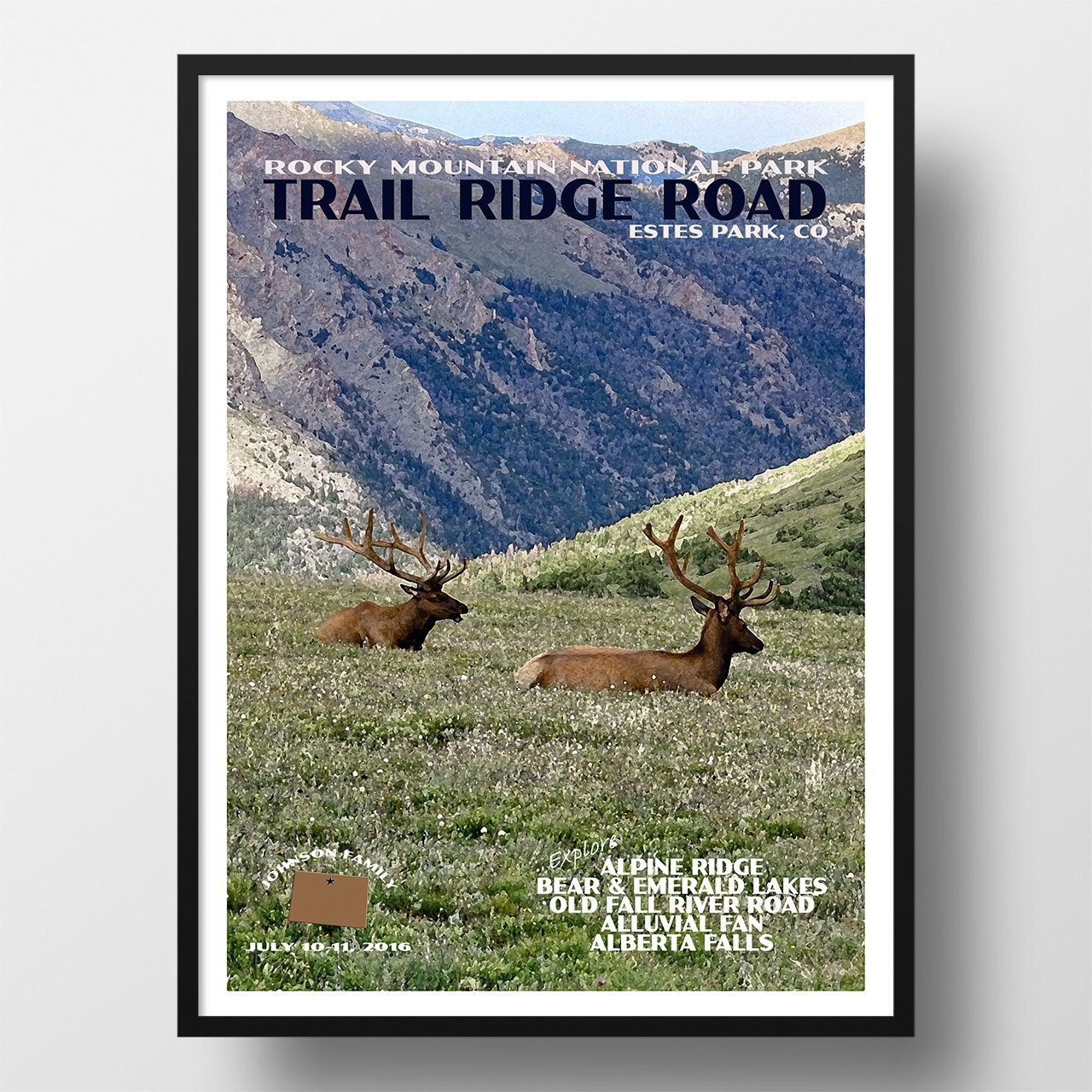 Rocky Mountain National Park Poster-Trail Ridge Road (Personalized)