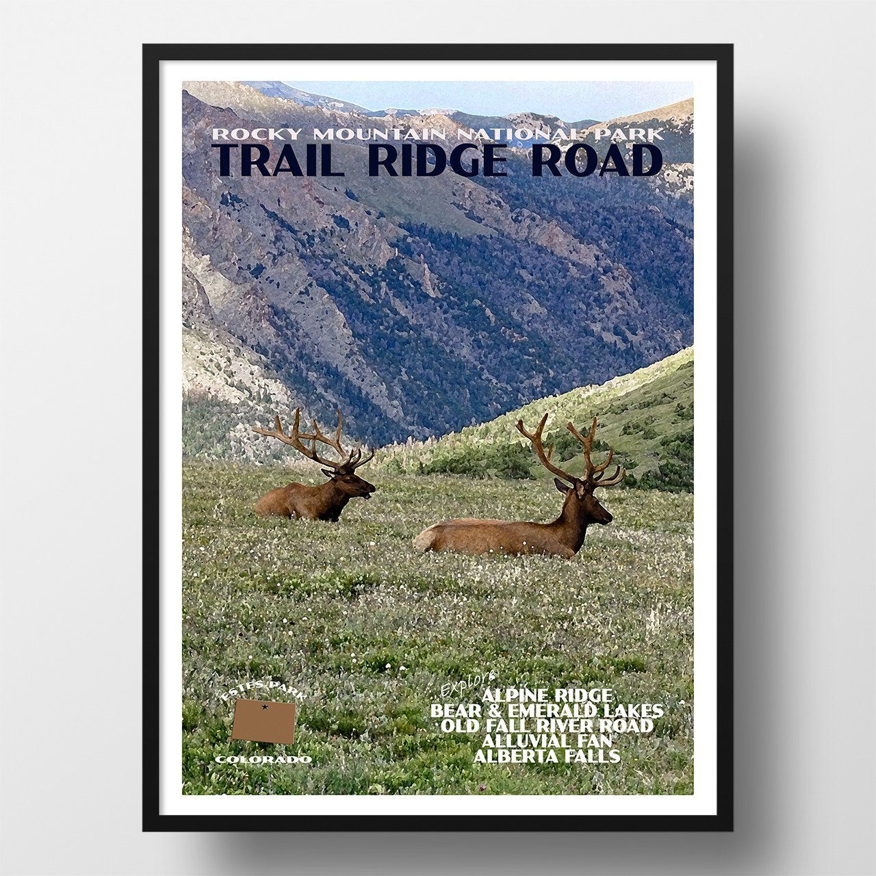Rocky Mountain National Park Poster-Trail Ridge Road