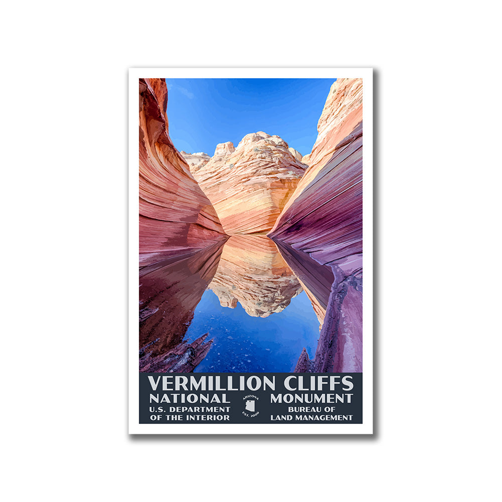 Vermillion Cliffs National Monument Poster-WPA (Slot Canyon)