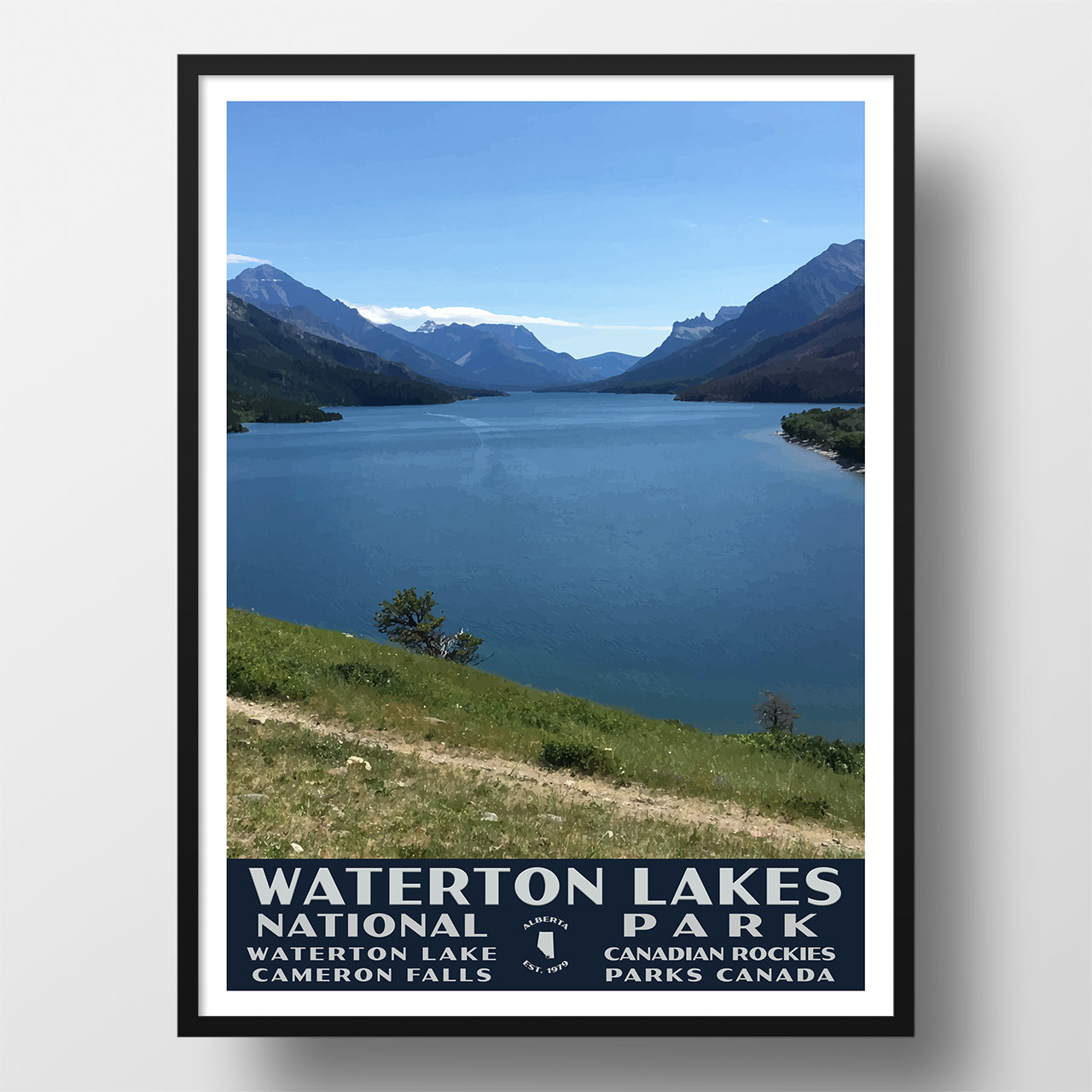 Waterton Lakes National Park Poster, WPA Style (Lake Waterton)