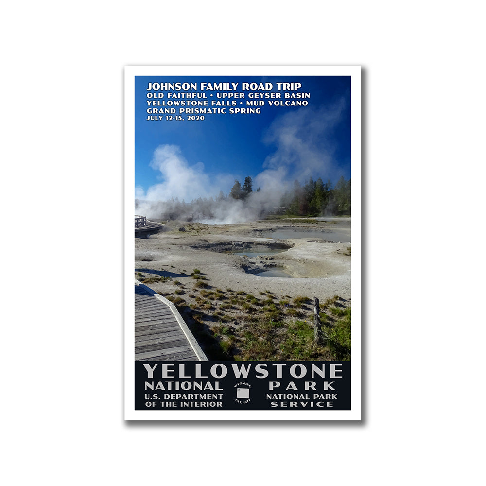 Yellowstone National Park Poster, personalized