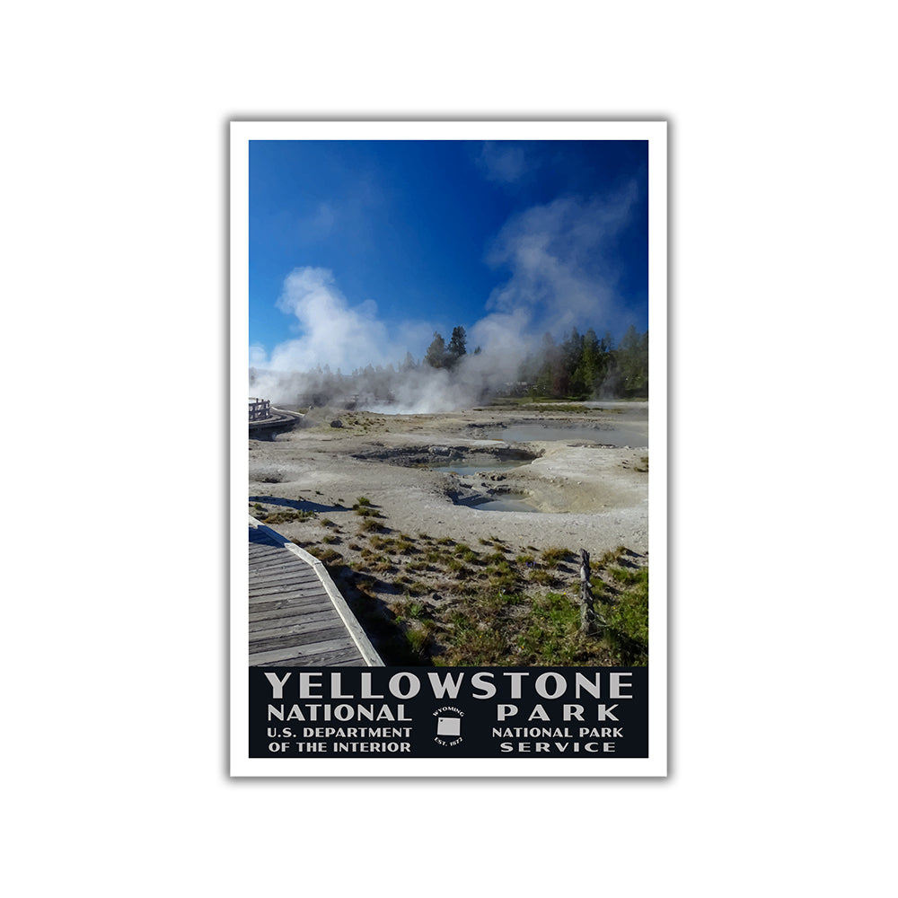 Yellowstone National Park Poster, West Thumb Geyser Basin (WPA Style)