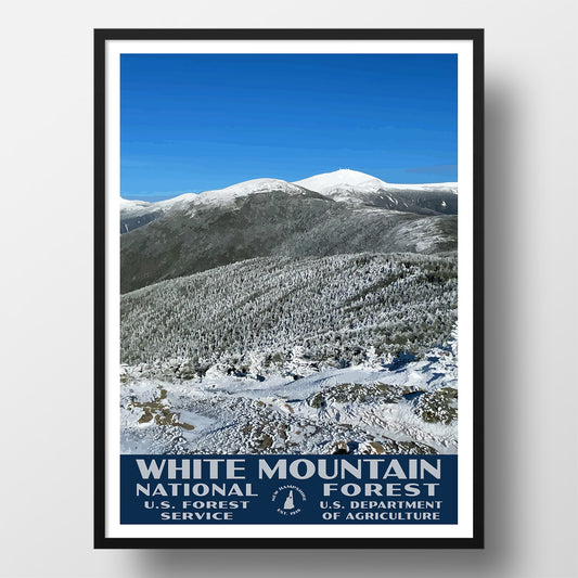 White Mountain National Forest Poster - WPA (Winter View from Mount Pierce)