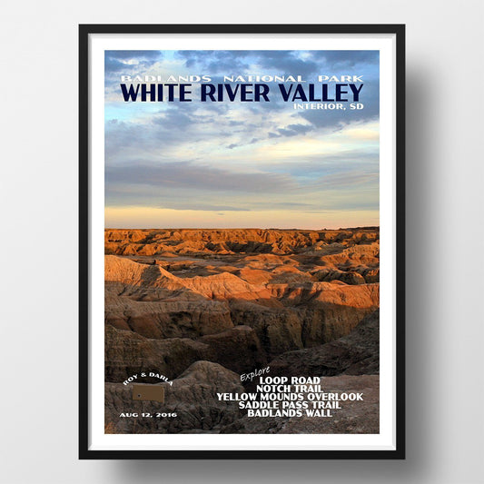 Badlands National Park Poster-White River Valley (Personalized)