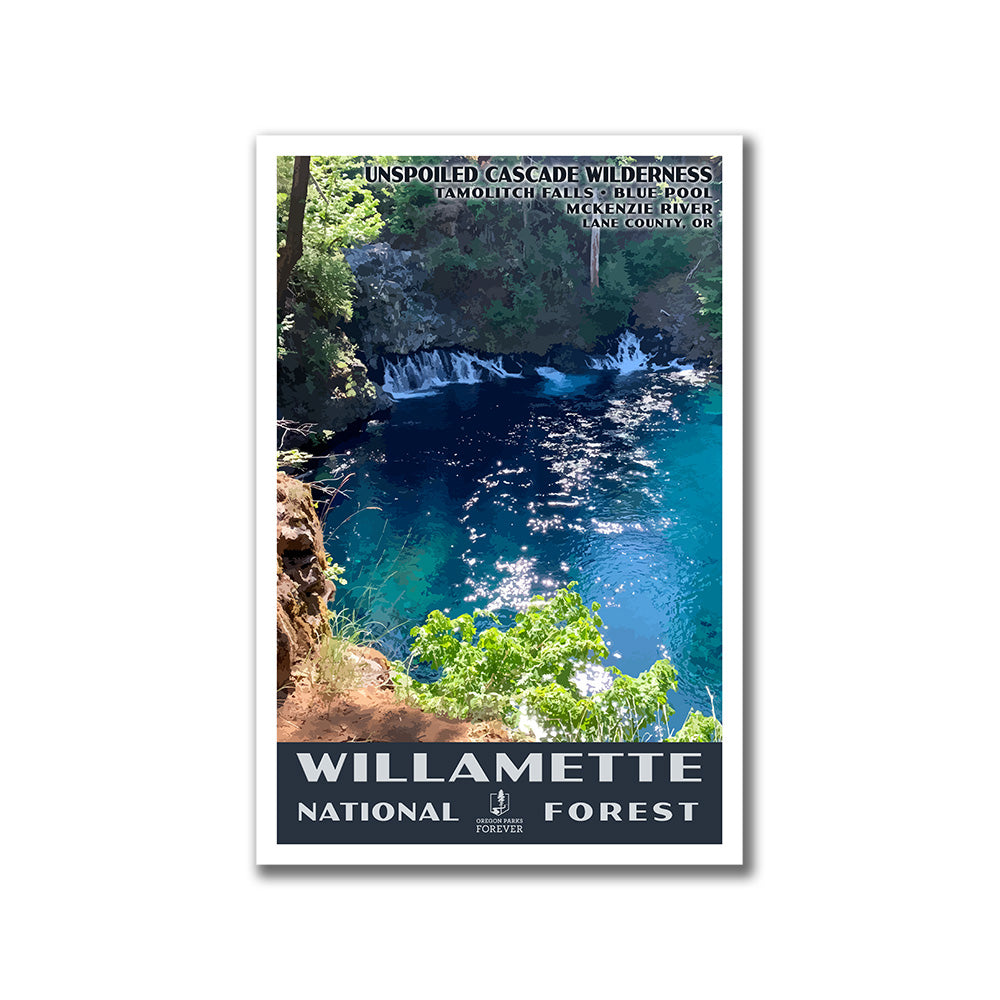 Willamette National Forest Poster - WPA (Tamolitch Falls) - OPF
