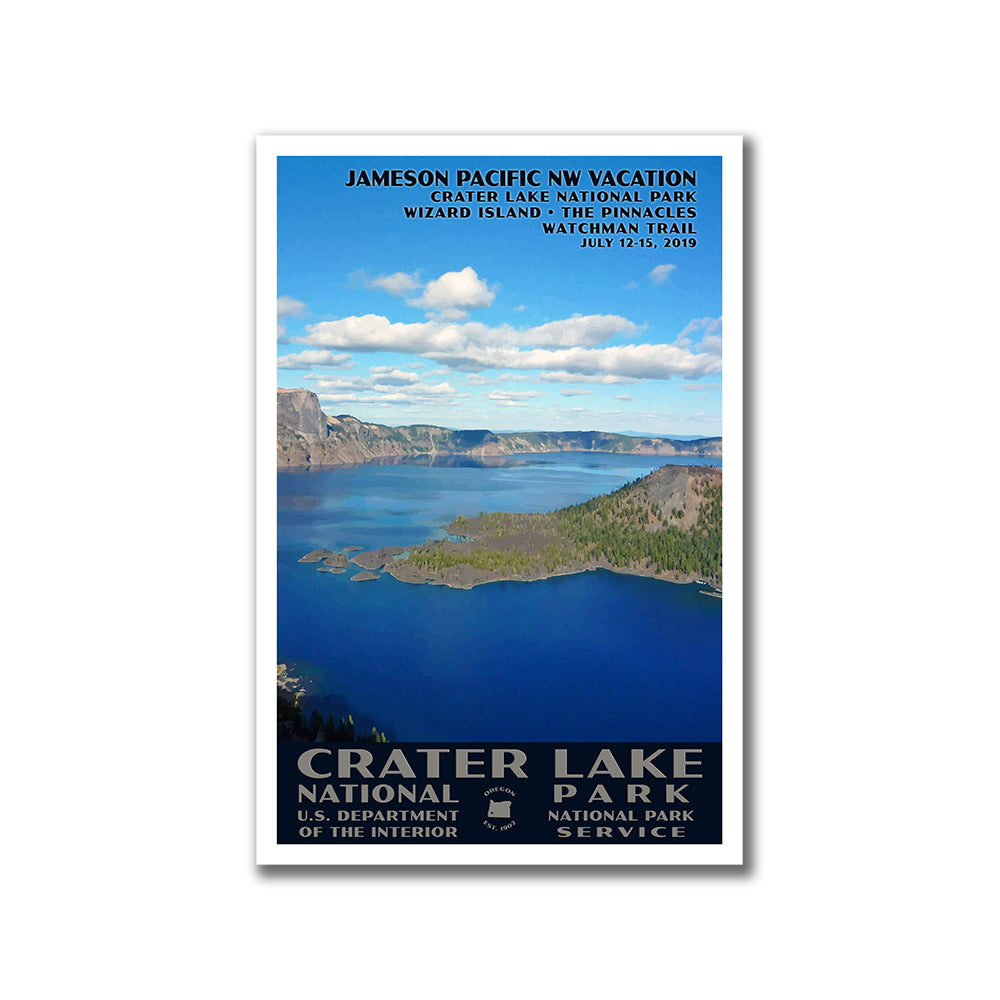 Crater Lake National Park Poster WPA style