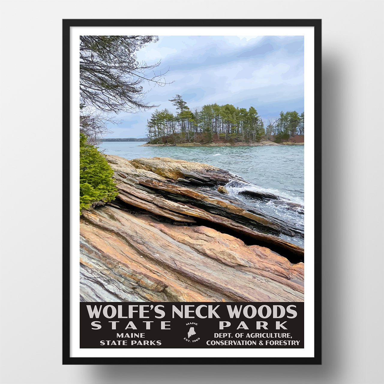 Wolfe's Neck Woods State Park Poster - WPA (Casco Bay)